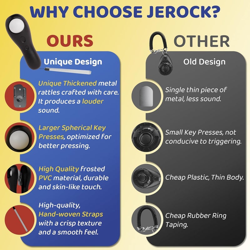 JEROCK Store Dog Training Clickers with Wrist Strap, Training Clicker for Pet Like Dog Cat Horse Bird Dolphin Puppy, Big Buttons and Loud Sound (Black) - Image 5
